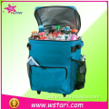 2015 new style best quality 48-can capacity collapsible wheeled cooler bag, Trolley wheeled roll refrigerator picnic cooler bag